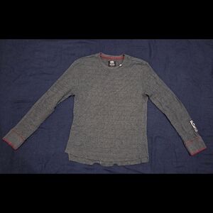 Ecko Unltd Red And Gray Waffle Knit Thermal Long Sleeve Shirt (FITS LIKE M-TALL)